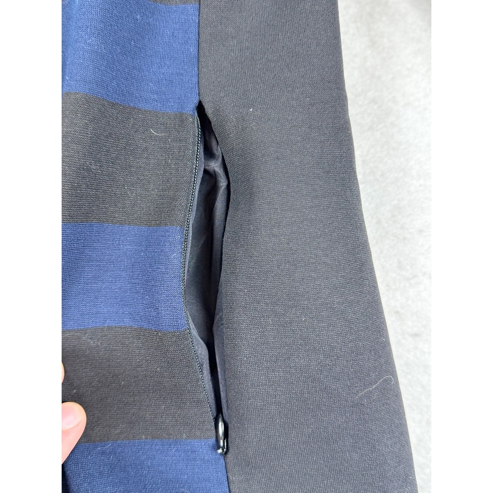 Per Se Blue Black Striped Colorblock Sheath Dress 3/4 Sleeve Pockets Size 8 - Picture 7 of 8